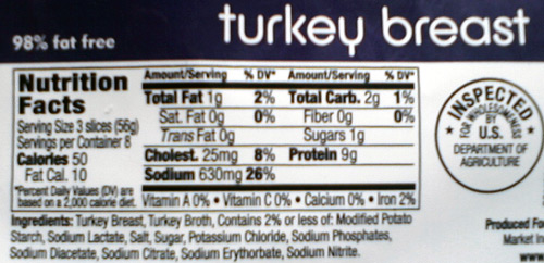 Fresh & Easy sliced turkey breast is very high in sodium