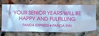 Fortune cookie: happy when old