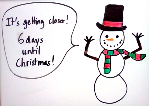 Countdown to Christmas with a snowman