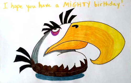 Angry Birds Mighty Eagle birthday card